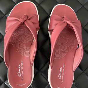 Clarks Cloudsteppers Knotted Slide Sandals Drift Ave Dusty Rose Size 7